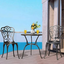 DUYHBAWRS Garden 3 Piece Outdoor Bistro Table Set All Weather Cast Aluminum Patio Bistro Sets Patio Table and