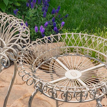 Set of 3 Round Iron Wire Basket Plant Stands "London 1820" (Antique White)