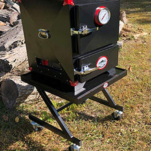 Big Wood Smoker Heavy Duty Charcoal Cabinet Smoker for Outdoor BBQ Grills Cooking, Black