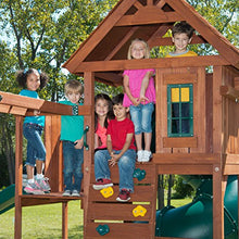 Swing-N-Slide Grandview Twist Play Set with Slides, Swings, Monkey Bars, Glider, Climbing Wall Green