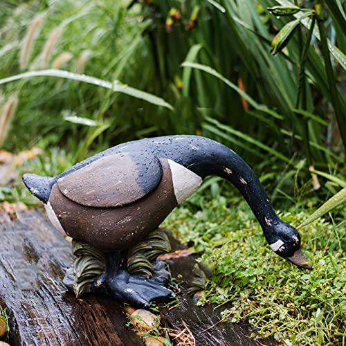 PUPAYA Realistic Duck Figurine, Garden Sculpture Magnesium Oxide Statues, Home Outdoor Chic Crafts Artificial Animal Model Decorative Lawns, Patios, Terraces, Ponds,Head Down
