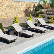 Pamapic 6-Piece Patio Chaise Lounge Set with Adjustable Backrest and Removable Cushion Beige