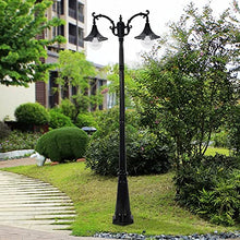 Post Lights Outdoor 290CM 114.17in Outdoor Garden Pillar Post Light Aluminum Path Pillar Lamp Waterproof IP65 Street Light 2-Head Bollard Path Lamp Mains Powered Pillar Post Light Pillar Lamp
