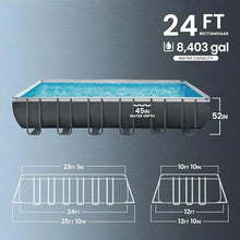 24' x 12' x 52" Above Ground Rectangular Frame Swimming Pool Set w/Pump