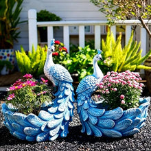 GZHERVICES Flower Pot Large Outdoor White/Blue Swan Planter