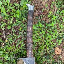 Fwosi Gardening Machetes - 23.5-Inch Kukri Machete Fixed Blade Knife with Leather Sheath - Full Tang Survival Knife, Carbon Steel Blades