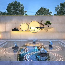 GSOUL Outdoor Wall Lamp Garden Lights Outdoor Wall Villa Yard Screen, Decoration Chinese Landscape