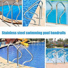 BSNANCA Pool Hand Rail Pool Handrails 304 Stainless Steel Swimming Pool, Pool Handrail, Three Bend Swimming Pool Hand Rail Handle Stair Rail for Inground Pool