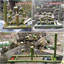 GenSDH Handmade Bamboo Water Fountain with Pump, Zen Feng Shui Flowing Water Feature, Outdoor Garden Fountain, Circulating Water Landscape Decor, for Pond, Stone Trough, Backyar,33.5in(85cm)