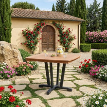 OTSUN Outdoor Dining Table, HDPE Square Dining Table with Slatted Top Versatile for Patio Backyard Deck & Garden