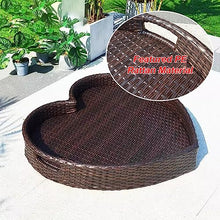 Southeast Asian Style Swimming Pool Tray, Handmade Rattan Dinner Plate, Aluminum Alloy Frame Wine Tray, Suitable for Pool Parties, Weddings,Yellow,100CM