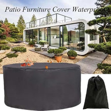 Outdoor Round Table Cover 51x28in, Garden Furniture Covers Waterproof, Patio Furniture Set Cover Waterproof, Windproof Fitted Round Table, 420D Oxford Fabric Patio Set Cover (G 150x59in)