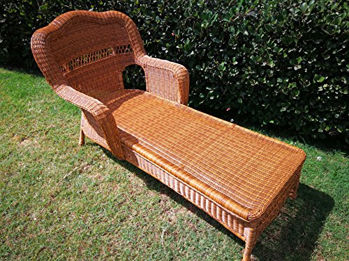 Casual Decor by Kaven Sahara Outdoor Resin Wicker Chaise Lounge (Walnut)