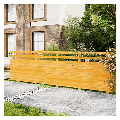 Garden Wooden Fence,1.6Cm Thick Heavy-Duty Waterproof Tree Edging Border,DIY Decorative Outdoor Landscape Partition for Paths Flower Bed,Yellow,4PCS(100X80CM)