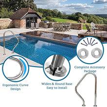 BSNANCA Pool Hand Rail Pool Handrails Pool Handrails 304 Stainless Steel Swimming Pool Stair Rail Easy Mount Safety Non-Slip 440Lbs Load Capacity Rustproof