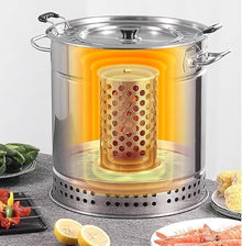 Acivirdde Portable Smokeless Charcoal Grill & Vertical BBQ Smoker - Large Capacity Stainless Steel Barrel Grill with Rotating Roasting (Small)