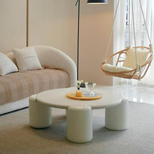 Living Room Table Nordic Round Coffee Table Simple Modern Small Apartment Living Room Cream Wabi Sabi Style Designer Creative Net Red Round Table Outdoor Side Table (Color : B Diameter 90cm)