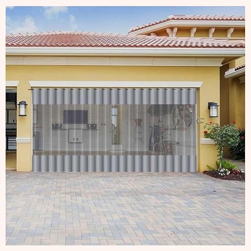Commercial Outdoor Waterproof Curtains, Clear Vinyl Curtain for Pergola, Garage, Patio, Custom Size(8x3m)