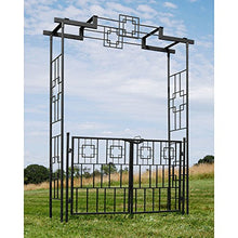 Achla Squares Arbor II Garden Arch Graphite