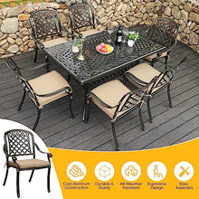Sumshadow 6-PCS Cast Aluminum Patio Dining Chairs, All Weather Patio Bistro Dining Chairs Set of 6 with Armrests & Cushions, Stackable Patio Dining Chairs for Garden, Balcony, Deck, Bronze