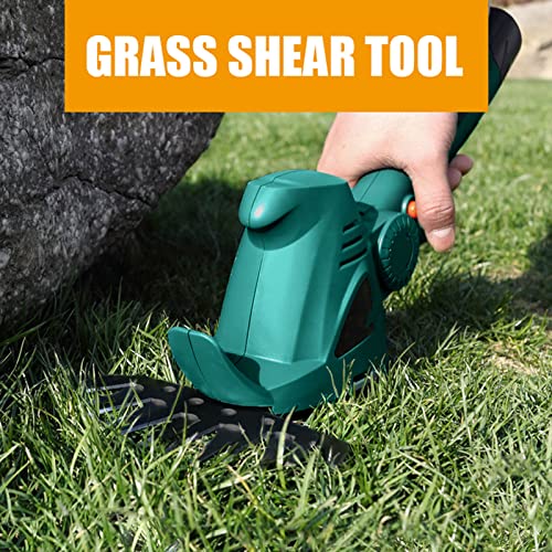 10.8V Hedge Trimmer Grass Shear, 2-in-1 Electric Small Hedge Trimmer, Handheld Grass Trimmer One-Handed IP67 Waterproof, with 2 Interchangeable Blades & 2pcs Rechargeable Batteries