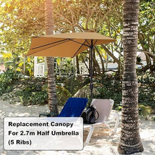 PUCNHZYNW Replacement Canopy for 270cm Half-Moon Umbrella Waterproof Patio Umbrella Cover Outdoor Garden Beach Balcony Shade Canopy