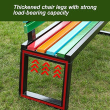 Sunyongfly Outdoor Garden Bench,Park Bench,Steel Frame,Wooden seat,Double Outdoor Bench with backrest, for Squares, Parks, and Residential Areas(Size:120cm)