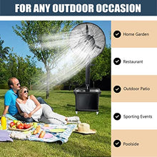 CUTPOIY Misting Fan Outdoor, 90° Oscillating Pedestal Fan with Mist for Shop, Garage, Barn, Workspace, 11 Gallon Tank, 71cm/28in