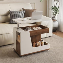 Chicken Couch End Table Wooden Movable Wheeled Trolley for Living Room Sofa Side Table Side Cabinet Corner Table Corner Tables for Living Room(B)