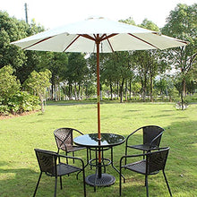 QZQHNYJ Umbrella Wooden Outdoor White Parasol with Metal Bolt, Sun Shade Umbrella for Balcony, Dining Tables, Gardens, Patios, Decking, Easy to Assembly, Large