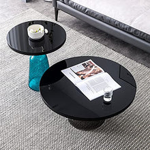 HASMI Living Room Table Contemporary 2-Piece Table Set - Includes Two Tempered-Glass top End Tables with Simple and Luxury Design Outdoor Side Table