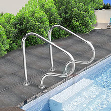 Stainless Steel Handrails 3-Bend Swimming Pool Safety Handrails Perfect Handle Swimming Pool Grab Ladder for Inground Pool Entry Silver