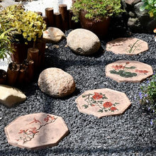 Outdoor Stepping Stones,1Pcs Stepping Stones for Garden,Paver Stones,Garden Stepping Stones Outdoor,Round Stepping Stones Decorative Garden Stones，Oriental Style Stepping Stone for Decor(1 PACK)
