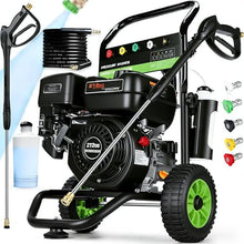 Gas Powered Pressure Washer 4200PSI Gas Power Washer 4.0GPM 212CC Commercial High Pressure Washer w/ 32ft Hose,Spray Gun,Extension Wand,5 Quick Connect Nozzle,Copper Pump (Dark Black with 25ft Hose)