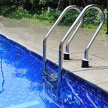 Three-Pedal Swimming Pool Handrail, 63.4" Stainless Steel Swimming Pool Anti-Rust Railing-Embedded Installation-Silver