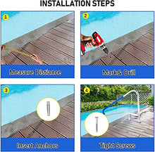 Swimming Pool Safety Hand Rail Pool Handrail, Swimming Pool Safety Stair Rail, Stainless Steel Stair Pool Hand Rail, Pool Rail with Quick Mount Base Plate, and Complete Mounting Accessories