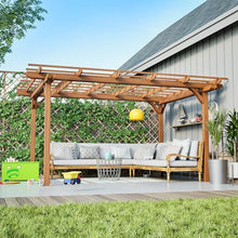 12' x 10' Outdoor Wood Pergola, Wooden Pergola Grape Trellis