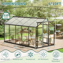 Garvee 6x10ft Walk-in Greenhouse, Heavy Duty Large Outdoor Green House