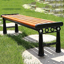 WZYPZFCL Park Bench Patio Garden Bench Backyard Benches, Garden Park Benches for Outside, Cast Iron and Pine Courtyard Benches, Waterproof and Sunscreen Garden Bench, Accommodate 2-3 People