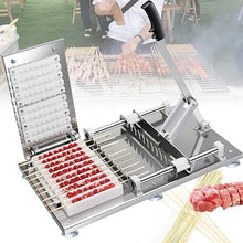 SDdPulse Stainless Steel Kebab Maker - Manual Mutton Skewers Machine with 10 Bamboo Holes for Easy Barbecue, Perfects for Outdoor Grilling and Family Gatherings