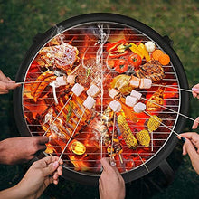 Outdoor Fire Pit Wood Burning Steel BBQ Grill Fire Pit Bowl with Mesh Fire Pit Outdoor Fireplace for Backyard Camping Picnic Bring 5 Barbecue Sticks