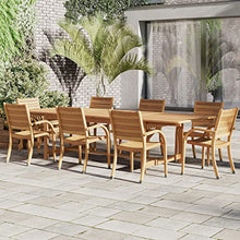 Brampton Azores 9-Piece Rectangular Outdoor Dining Set Light Teak Finish