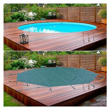 WAHHWF Outdoor Deck Pools Cover Round, 30ft/28ft/26ft/24ft/22ft/18ft/15ft/14ft/12ft/10ft/8ft/7ft/6ft/5ft Winter Heavy Duty In-Ground Swimming Pool Safety Cover Green Mesh, Custom Size(4.6m/15ft)