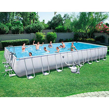 Bestway 31.3 Ft x 16 Ft x 52 in Above-Ground Swimming Pool Set w/Ladder, Sand Filter Pump, Ground Cloth, Cover, Vacuum & Maintenance Kit with Skimmer