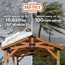 Backyard Discovery Norwood 16 ft. x 12 ft. Cedar Wood Gazebo Pavilion with Steel Roof Light Brown