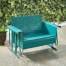 Crosley Furniture Bates 2-Person Retro Metal Outdoor Patio Loveseat Glider