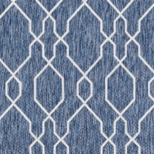 MARK & DAY Outdoor Rug 10x14 Valentijn Traditional Denim Non-Shedding Area Rug