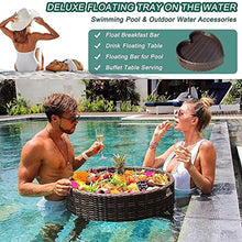 GYQSSD Floating Pool Tray, Willow Leaf Floating Plate Rattan Woven, Swimming Pool Floats for Adults for Sandbars, Spas, Bath, and Parties,Apricot
