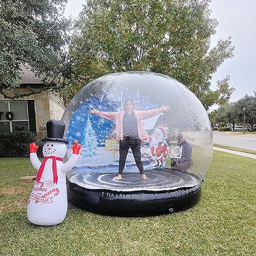 SAYOK Inflatable Christmas Decoration Snow Globe Tent with Blower and Pump, 9.84ft Black Bottom