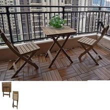 GLigeT Balcony Table and Chair Set Simple Solid Wood Garden Furniture Sets Folding Dining Table and Chairs Portable Outdoor Garden and Terrace Set Home Bistro Table Set (Color : 60cm Table-2 Chairs)